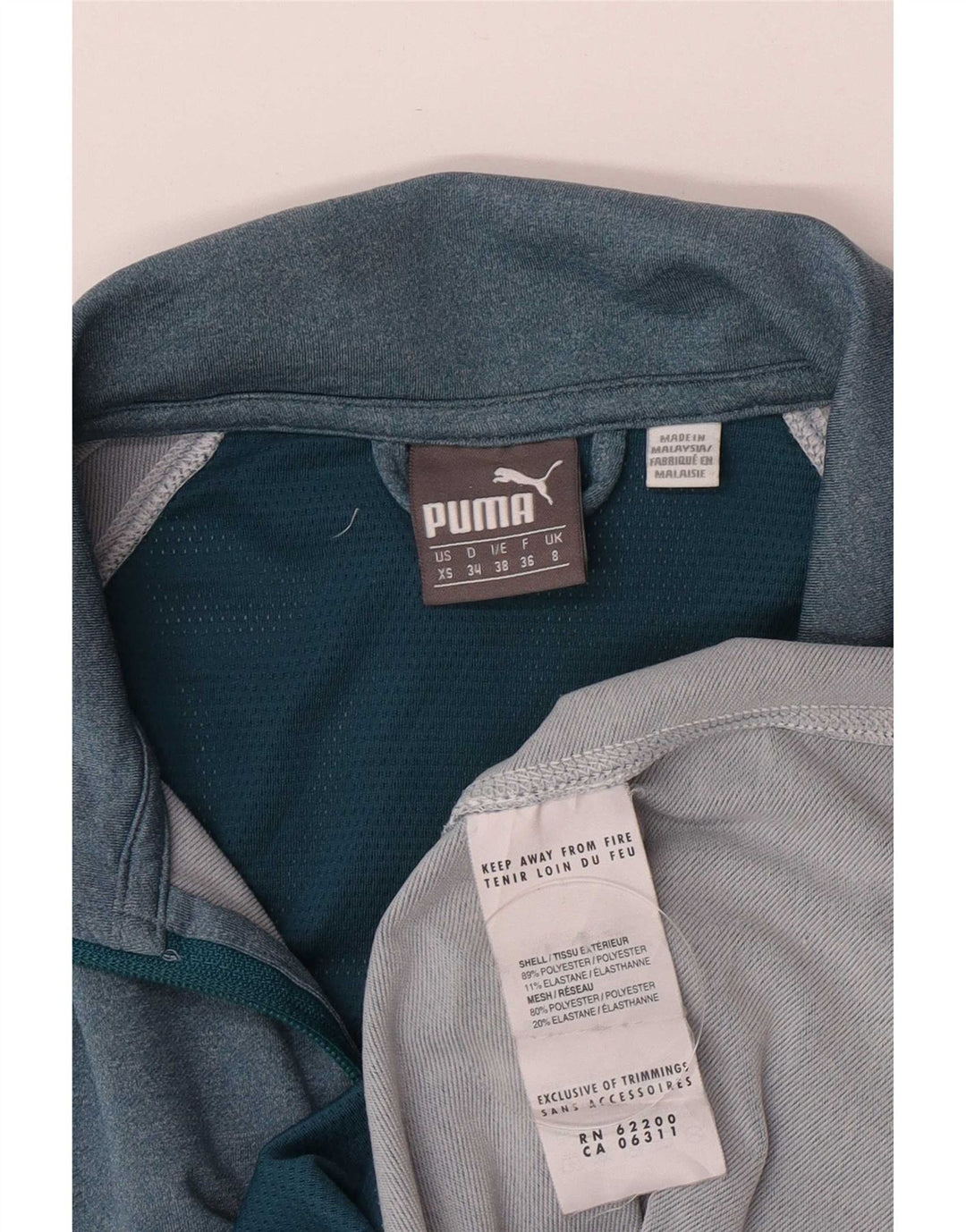 Puma Damen-Trainingsanzug-Oberjacke, Größe S, Größe S, Blau, Farbblock-Polyester