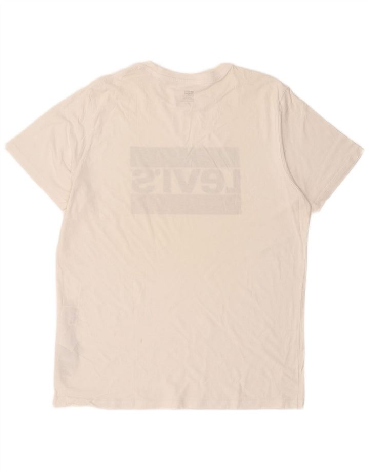 LEVI'S Herren-T-Shirt mit Grafik, Größe L, aus weißer Baumwolle