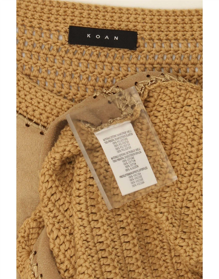 Koan Damen-Cardigan-Pullover UK 12 Mittelbraunes Polyester