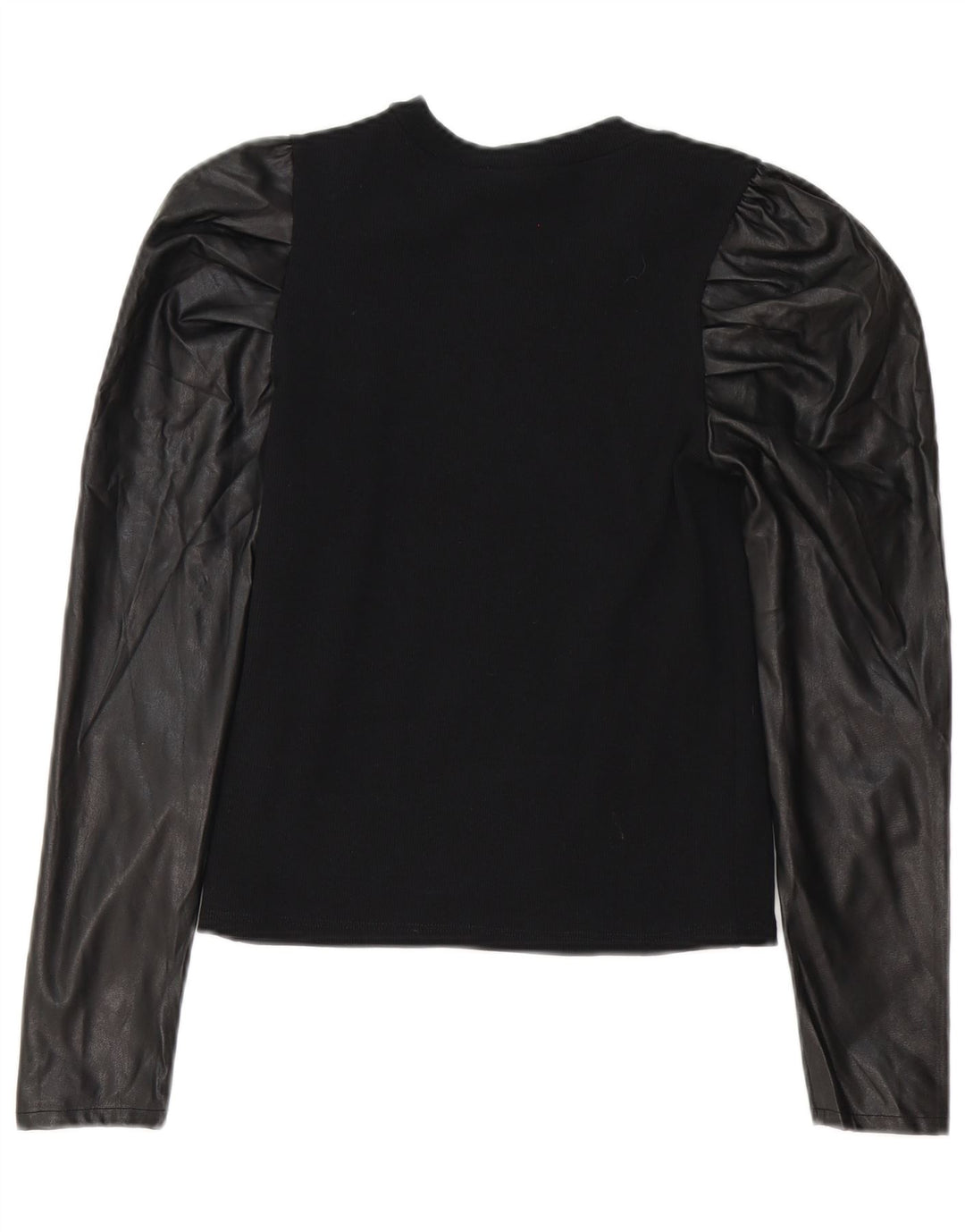 Zara Damen Langarm-Blusenoberteil UK 12 Medium Schwarz Polyester