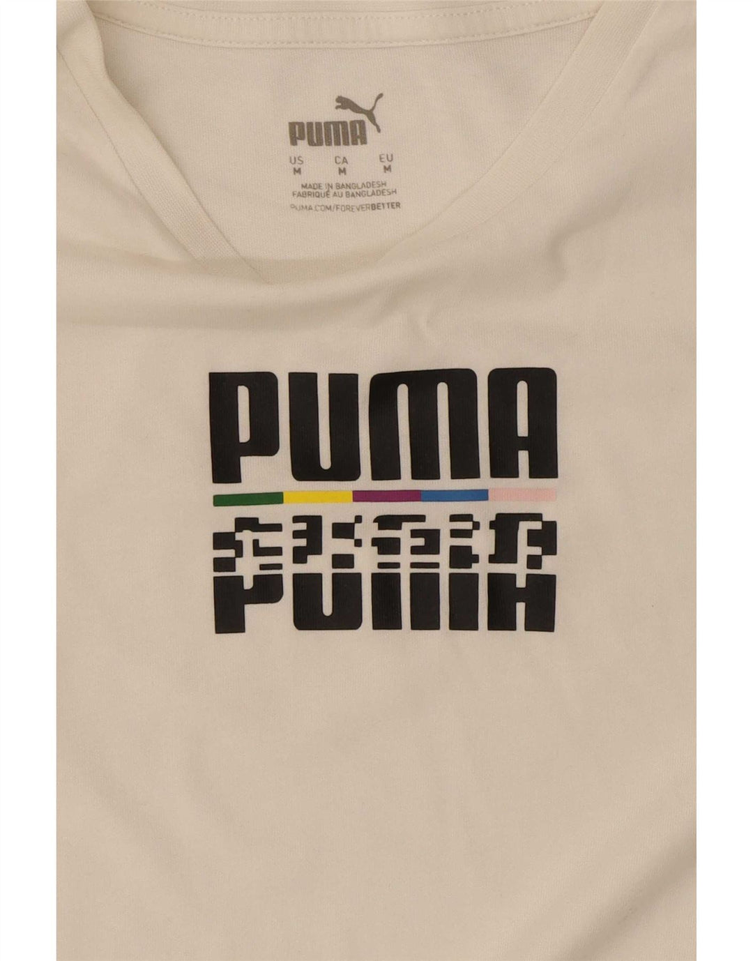 Puma Herren Grafik T-Shirt Top Mittelweiß