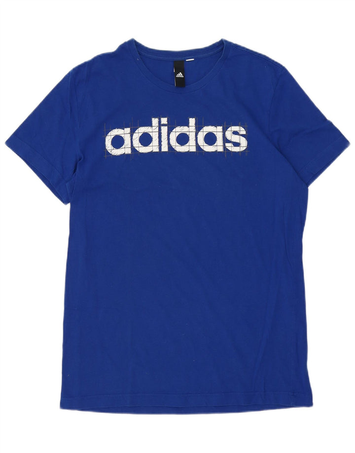 Adidas Herren Grafik T-Shirt Top Mittelblau