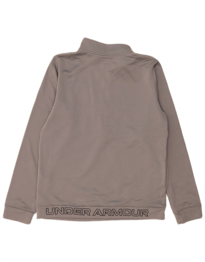 Under Armour Jungen-Sweatshirt mit Reißverschluss am Hals, 13–14 Jahre, XL, grau, Polyester