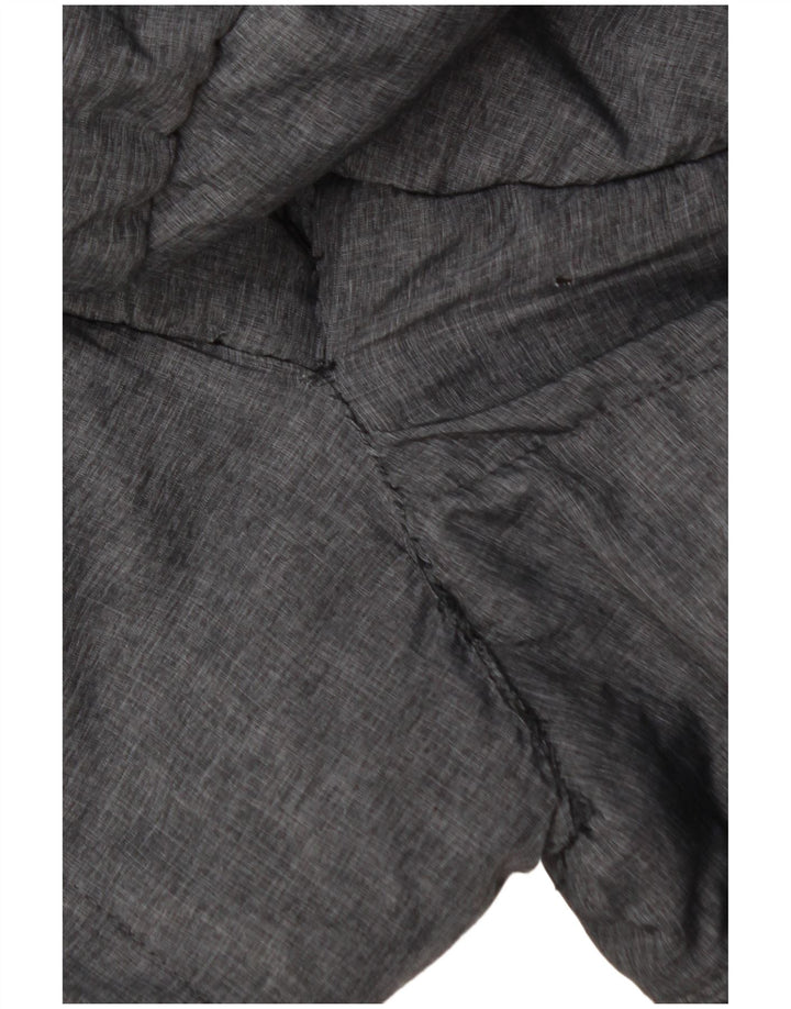 SUPERDRY Wattierter Damenmantel mit Kapuze, UK 14, mittelgraues Nylon