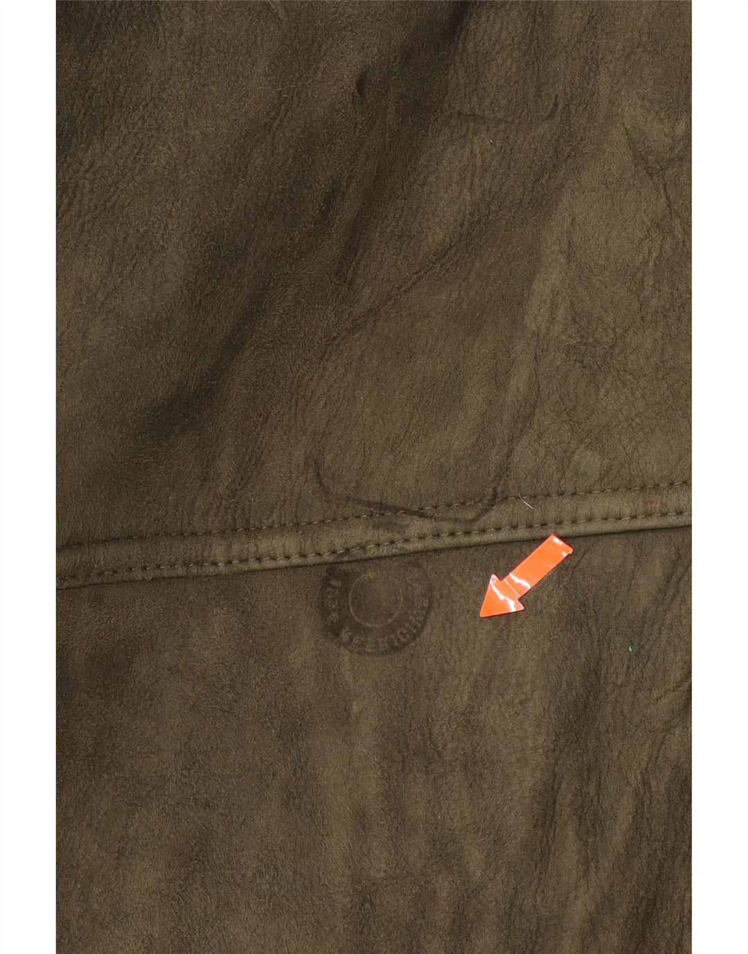 VINTAGE Herren Loose Fit Shearling Overcoat UK 36 Small Khaki