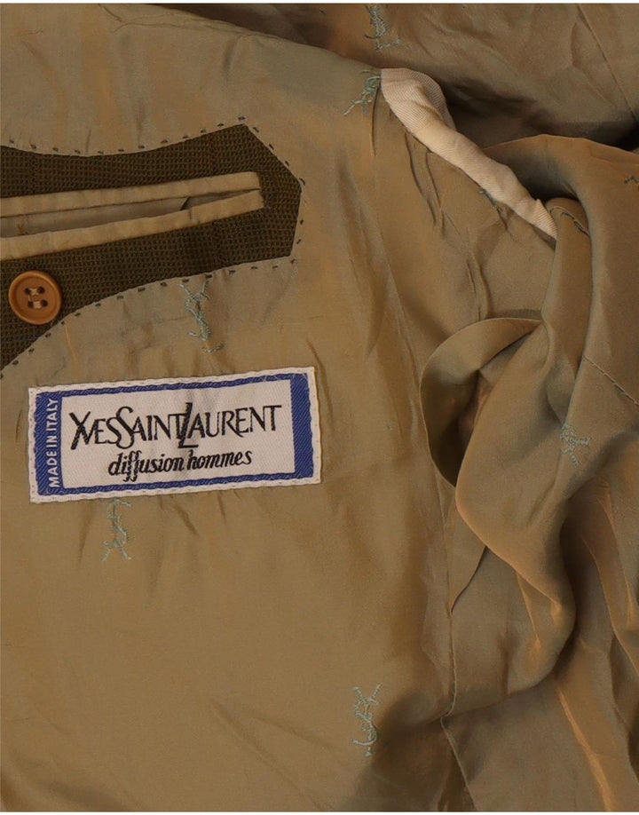 Yves Saint Laurent Herren 2-Knopf-Blazerjacke IT 50 Großer grüner Karo