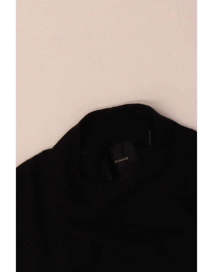Pinko Damen-Pullover mit Rollkragen, Gr. 12, mittelschwarz, geometrisch