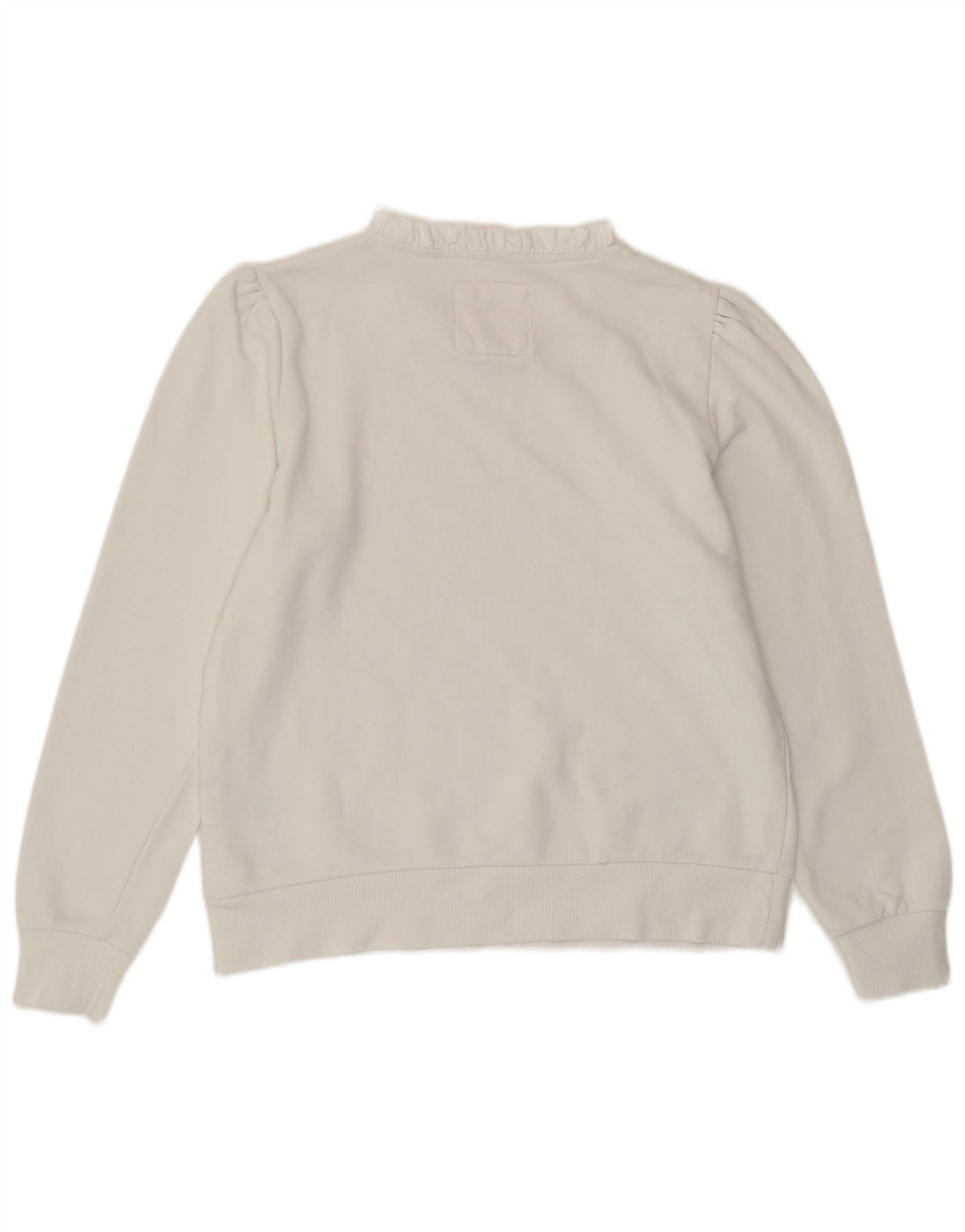 CREW CLOTHING Damen Sweatshirt-Pullover UK 12 Mittelweiße Baumwolle