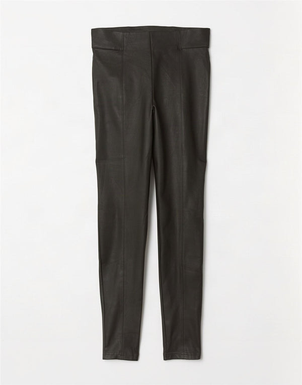 Marks & Spencer Damen-Leggings aus Kunstleder, UK 12, mittleres Khaki, Polyester