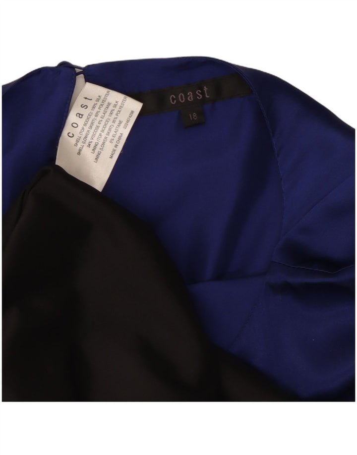 COAST Damen Etuikleid UK 18 XL Schwarzes Colourblock-Polyester