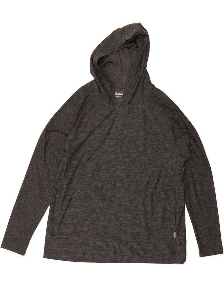 EDDIE BAUER Womens Oversized Hoodie Jumper UK 10 Small Grey Polyester Vintage Eddie Bauer and Second-Hand Eddie Bauer from Messina Hembry 