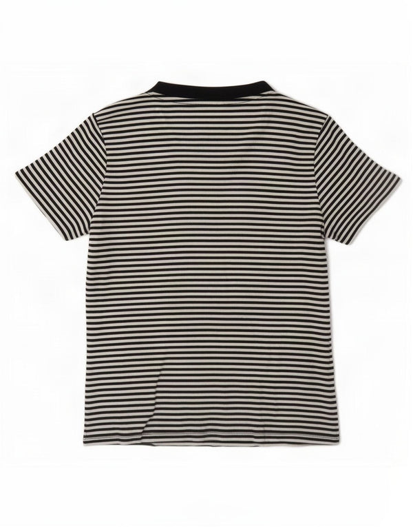 Levi's Damen T-Shirt Top UK 14 Medium Schwarz Nadelstreifen