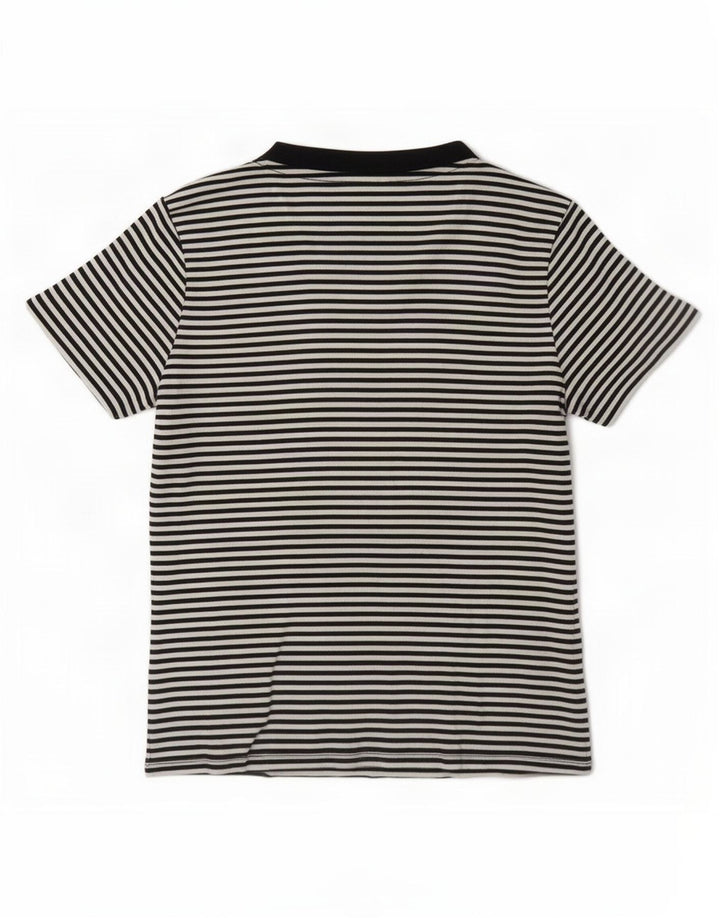 Levi's Damen T-Shirt Top UK 14 Medium Schwarz Nadelstreifen