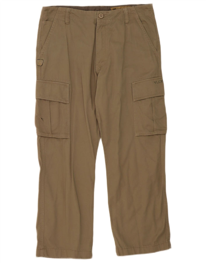 Volcom Herren gerade Cargohose W32 L27 Khaki Baumwolle