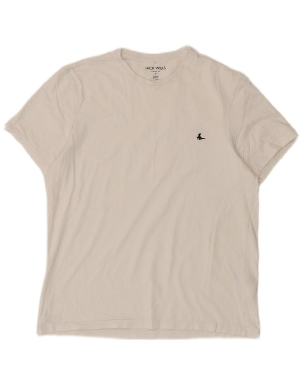 Jack Wills Herren-T-Shirt mit klassischer Passform, mittelweiße Baumwolle