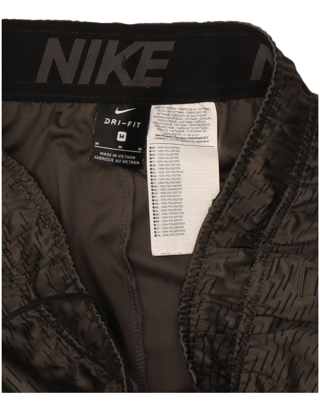 Nike Herren-Sportshorts aus mittelgrauem, geometrischem Polyester
