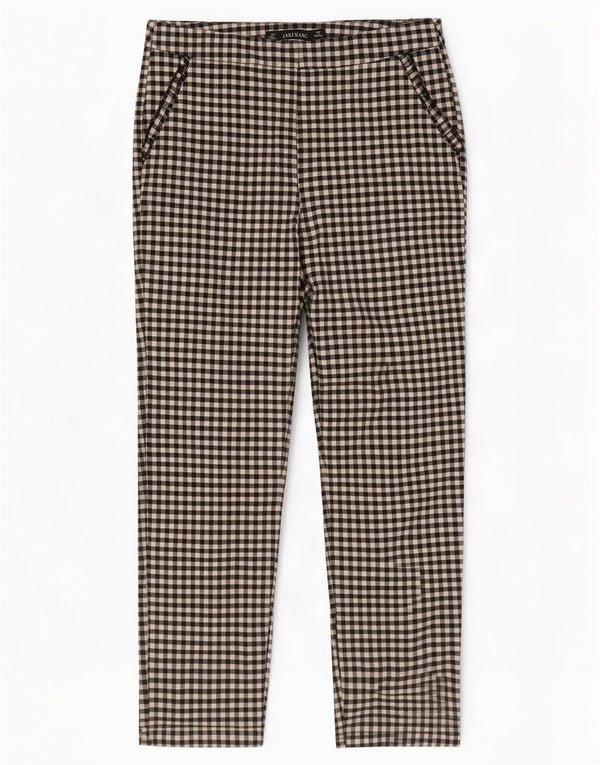 Schmale, kurze Hose von Zara für Damen, mittelgroß, W28, L26, schwarze Gingham-Baumwolle
