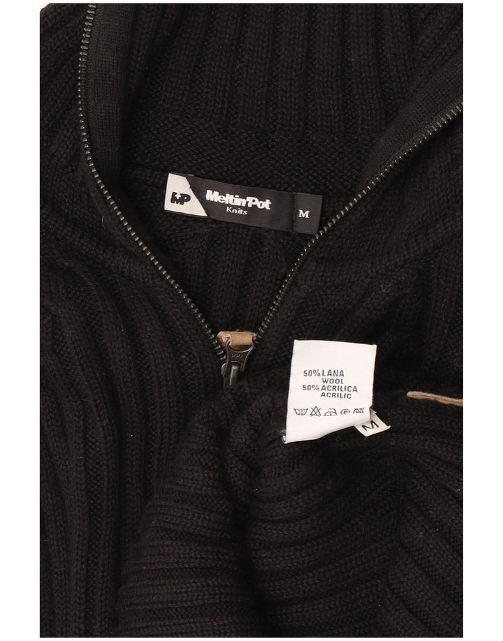 Meltin' Pot Herren-Strickjacke aus mittelschwarzer Wolle