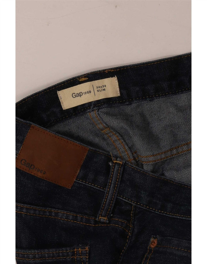 Gap Herren Slim Jeans W34 L30 Blaue Baumwolle