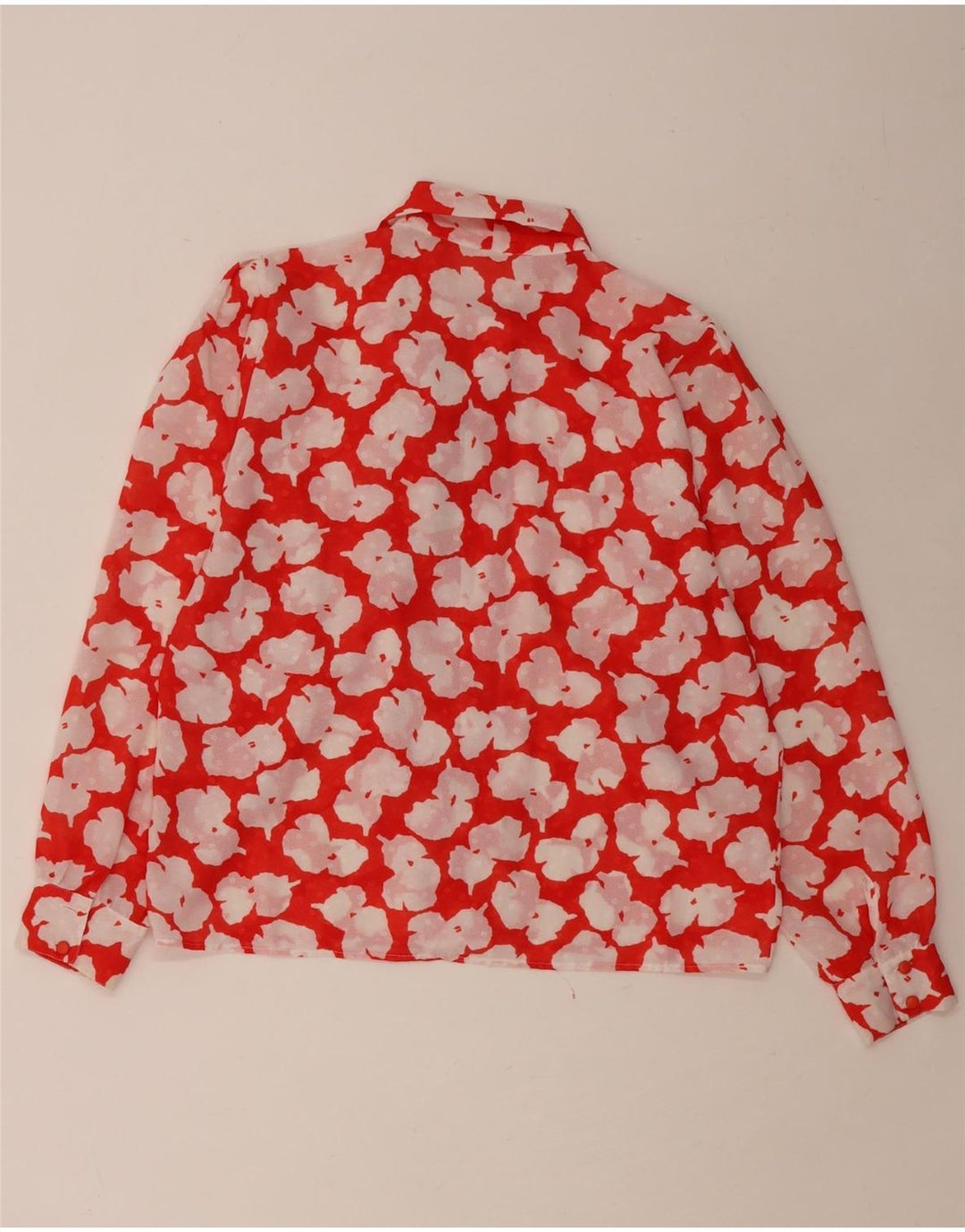 TRU Womens Abstract Pattern Front Tie Shirt Blouse IT 42 Medium Red