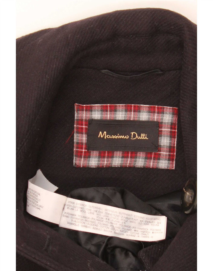 Massimo Dutti Damen-Militär-Zweireihermantel UK 10 Small Marineblau