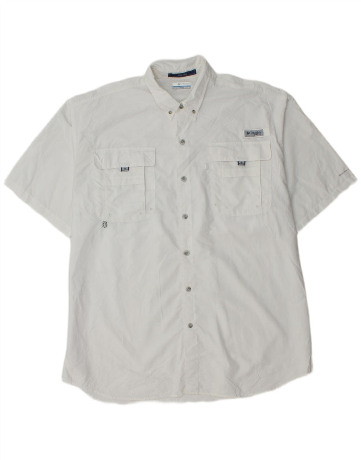 Columbia Mens Tall Short Sleeve Shirt XL Weiß Polyester