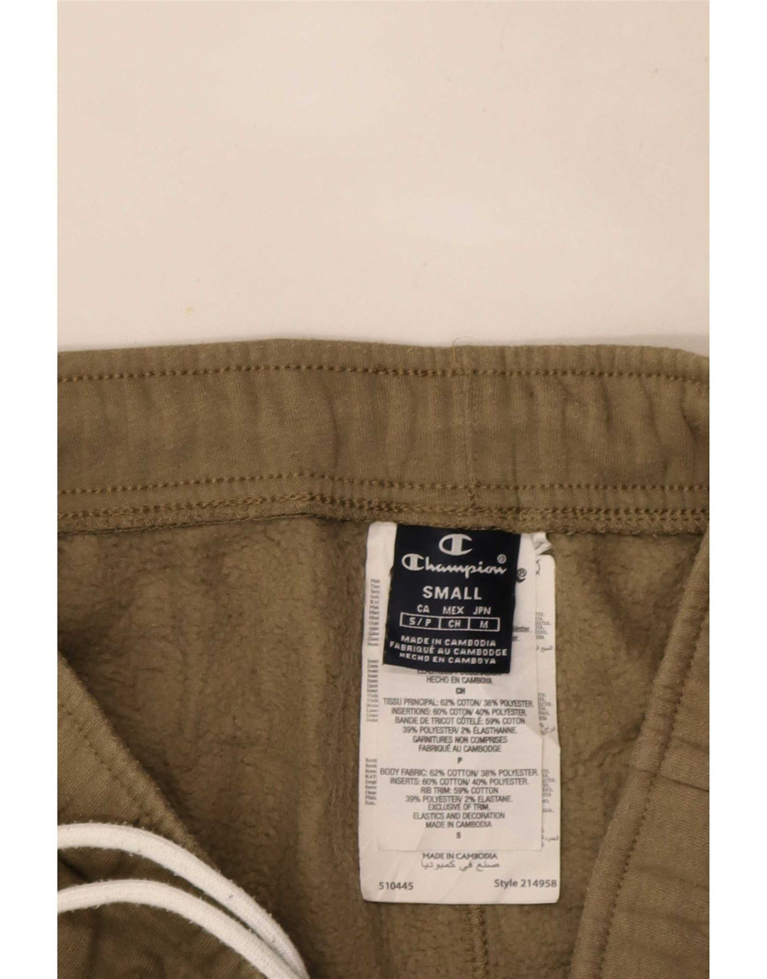 Champion Herren-Trainingshose, Jogginghose, Größe S, Khaki, Baumwolle