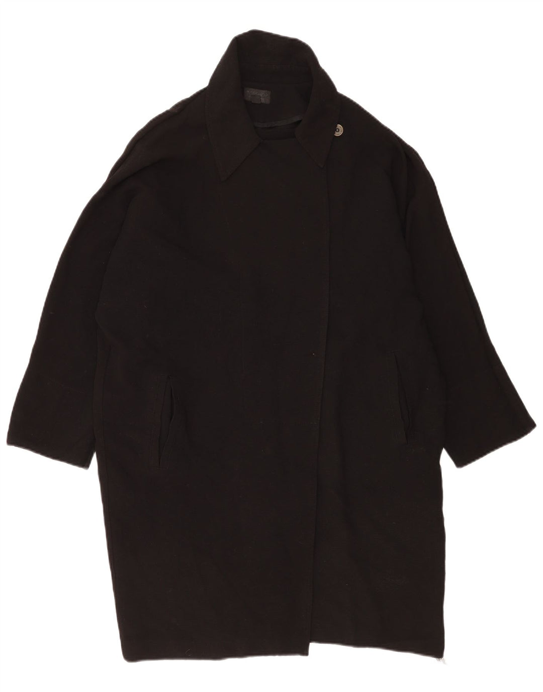 Topshop Damen Übergroßer Mantel UK 12 Mittelschwarzes Polyester