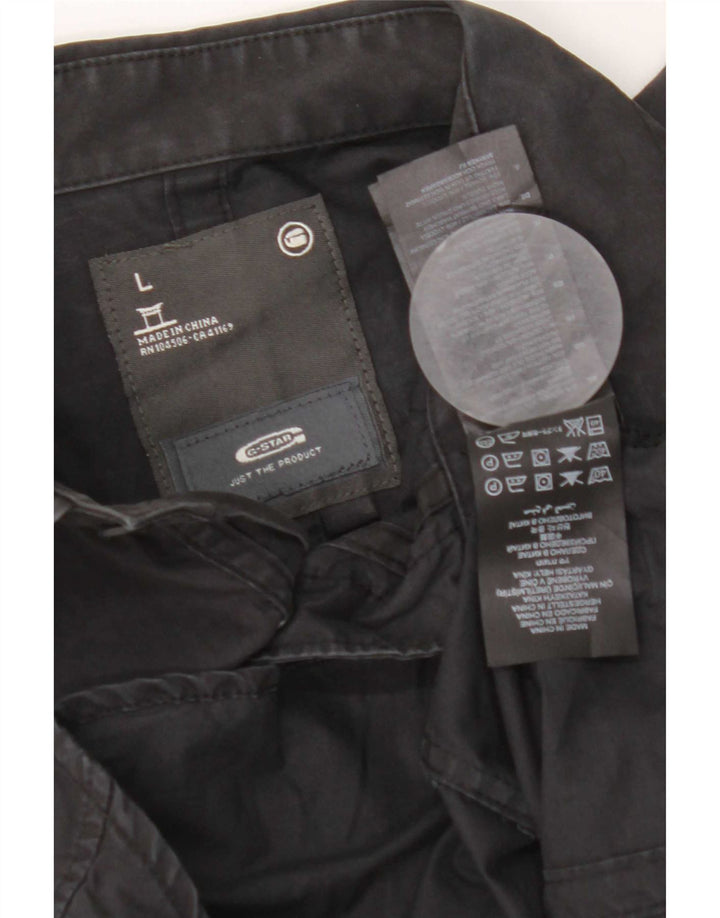 G-Star Herren-Militärhemd, groß, aus schwarzer Baumwolle