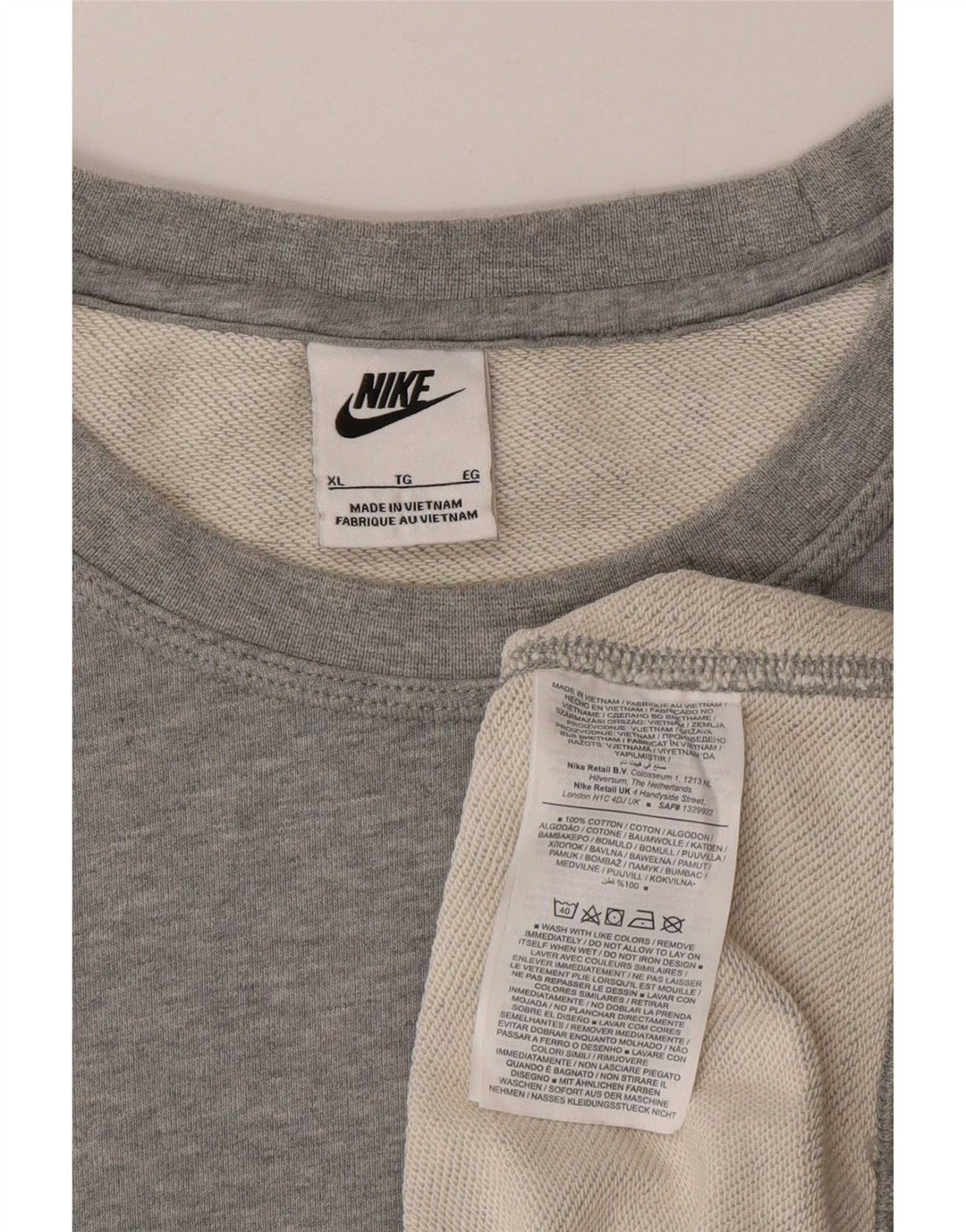 Nike Herren Sweatshirt Pullover XL Grau gefleckte Baumwolle