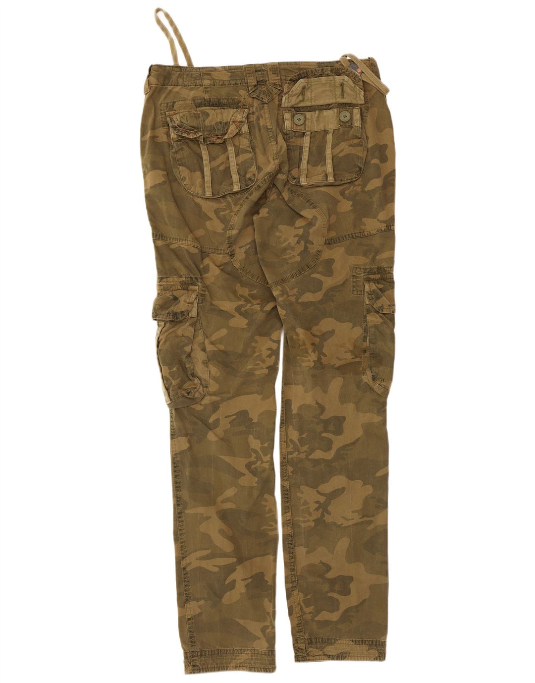 Superdry Herren gerade Cargohose Medium W34 L33 Khaki Camouflage