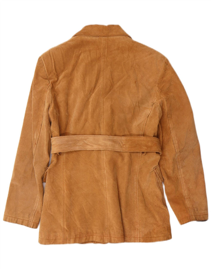 PIAZZA ITALIA Damen Wildlederjacke IT 42 Mittelbeiges Leder