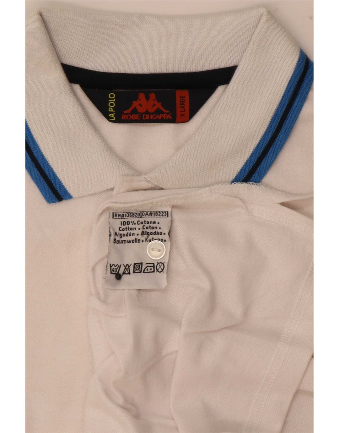 Kappa Herren-Poloshirt mit Grafik, XL, weiße Baumwolle