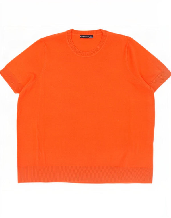 Marks & Spencer Damen-Pullover mit Rundhalsausschnitt, Gr. 20, 2XL, Orange