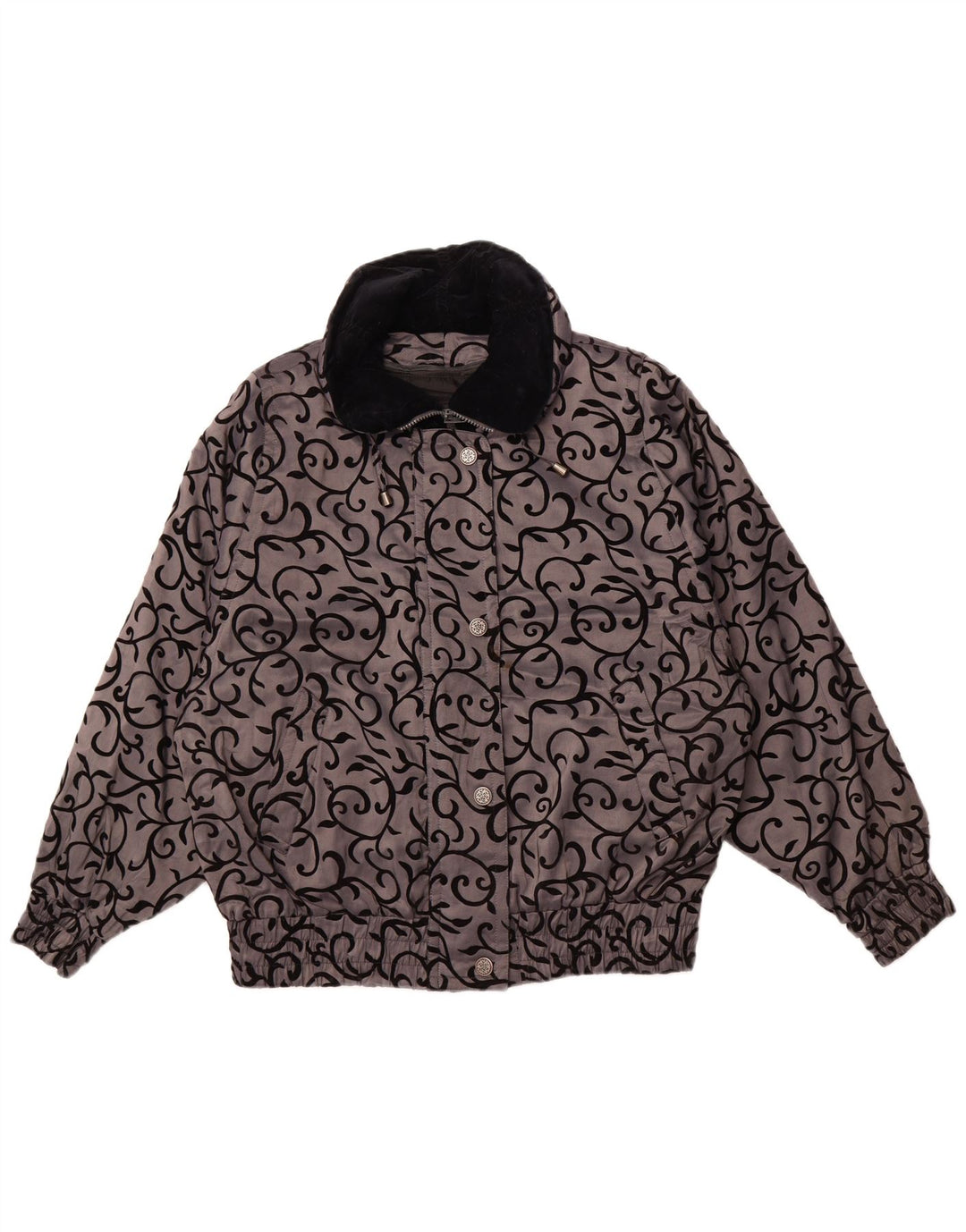 LONDON FOG Damen Übergroße Windjacke UK 14 Mittelgrau geblümt