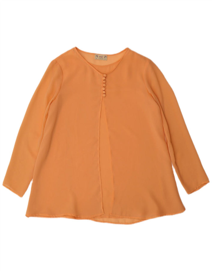 Oui Damen Hemdbluse UK 10 Small Orange Polyester