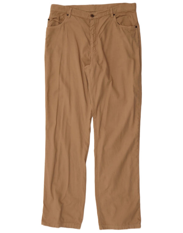 Lacoste Herren gerade Freizeithose Größe 50 XL W34 L34 Beige Baumwolle
