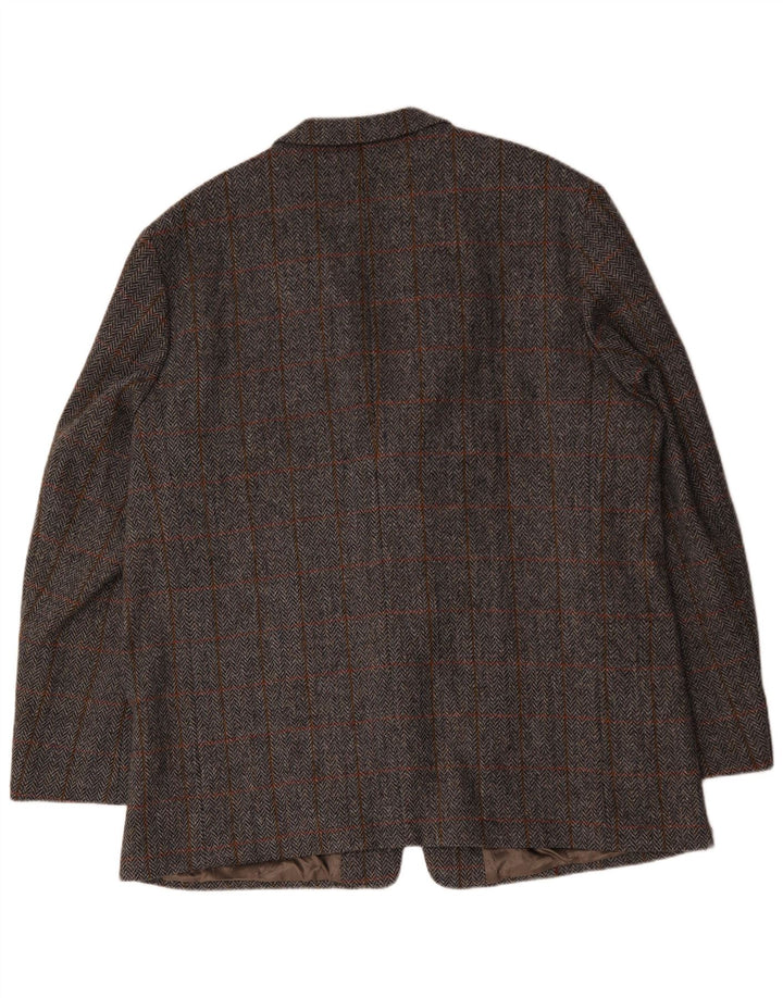 Walbusch Herren-Blazer mit 2 Knöpfen, UK 44, 2XL, grau karierte Wolle