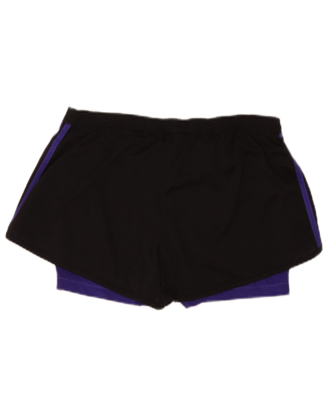 Adidas Damen Sportshorts UK 12/14 Mittelschwarzes Colourblock-Polyester