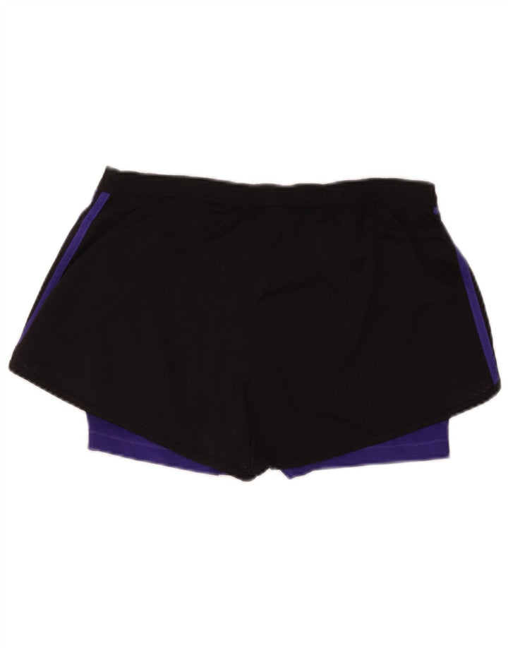 Adidas Damen Sportshorts UK 12/14 Mittelschwarzes Colourblock-Polyester