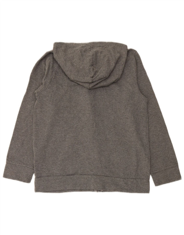 PUMA Jungen-Kapuzenpullover mit grafischem Reißverschluss, 12–13 Jahre, groß, graue Baumwolle