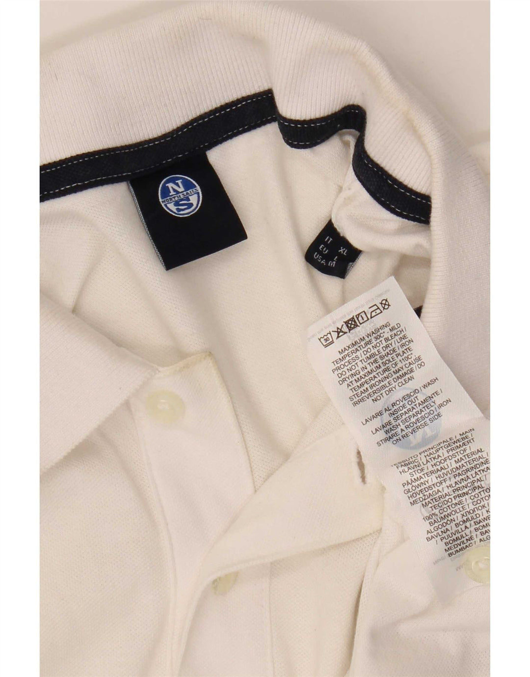 North Sails Herren-Poloshirt, große weiße Baumwolle