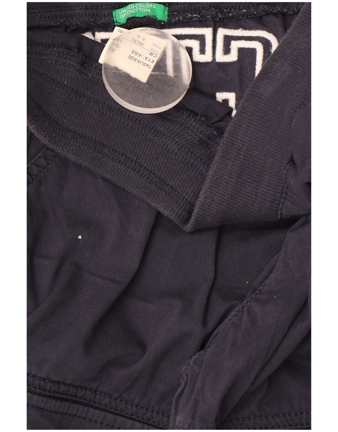 BENETTON Grafische Cargohose für Jungen, 10–11 Jahre, XL, W28, L18, Marineblau