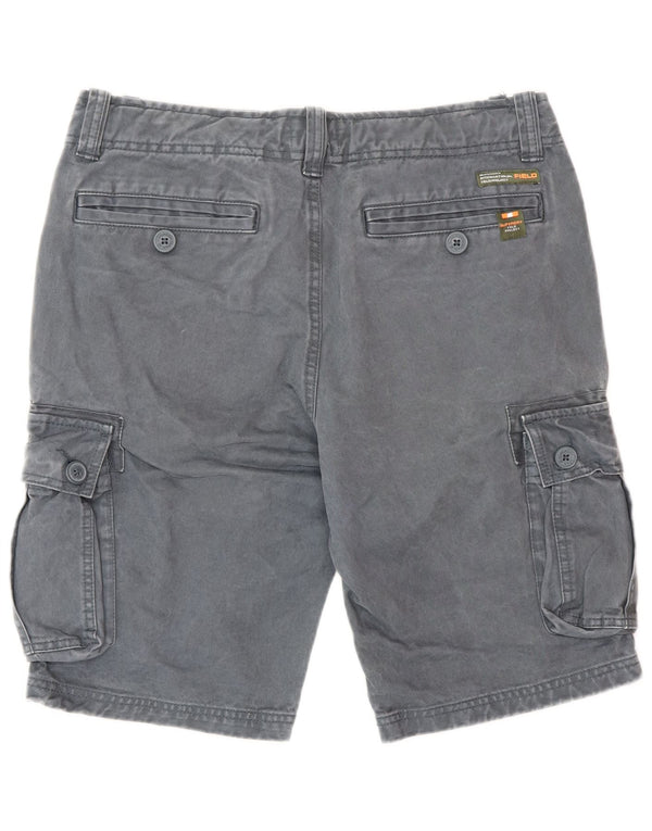 SUPERDRY Herren-Cargo-Shorts, mittelgroß, W32, graue Baumwolle