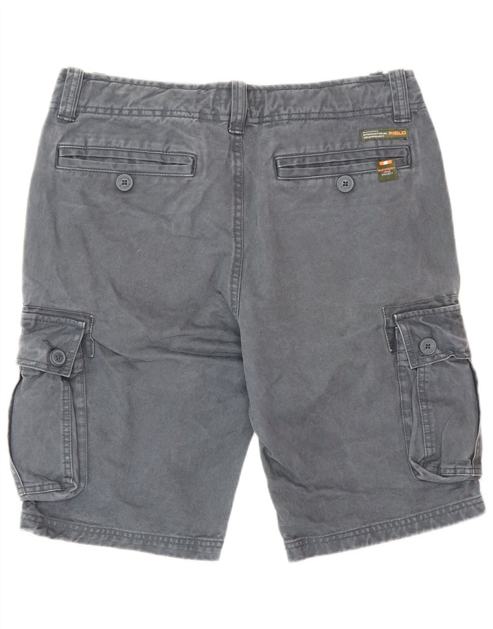 SUPERDRY Herren-Cargo-Shorts, mittelgroß, W32, graue Baumwolle