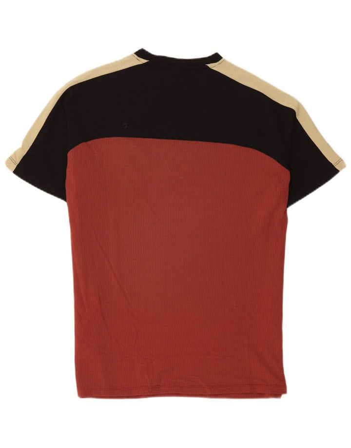 Trussardi Herren T-Shirt-Oberteil Mittelrotes Colourblock-Polyamid