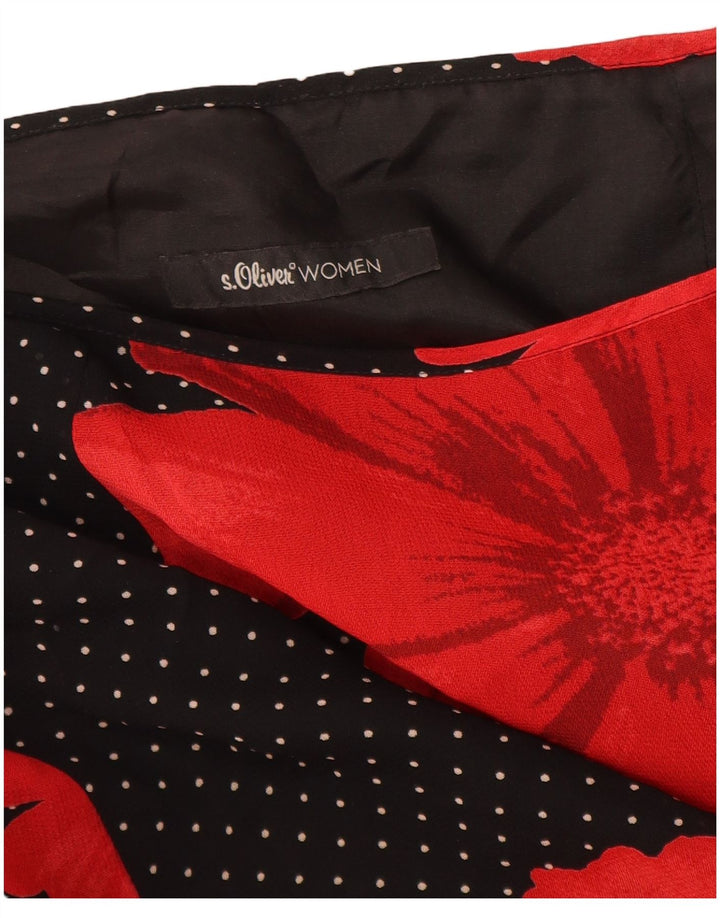 S.Oliver Damen Maxirock EU 38 Medium W30 Schwarz geblümte Viskose
