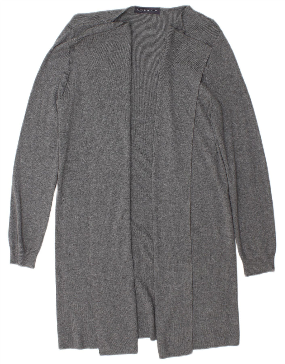 Marks & Spencer Damen Longline Open Cardigan Pullover UK 10 Small Grau