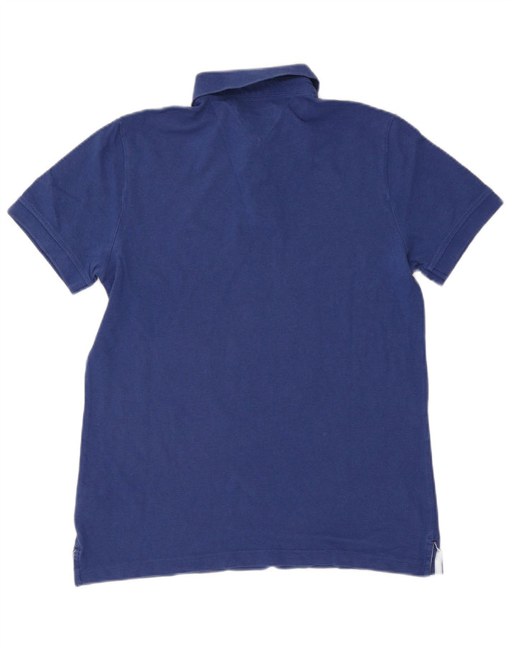 Tommy Hilfiger Herren-Poloshirt aus mittelblauer Baumwolle