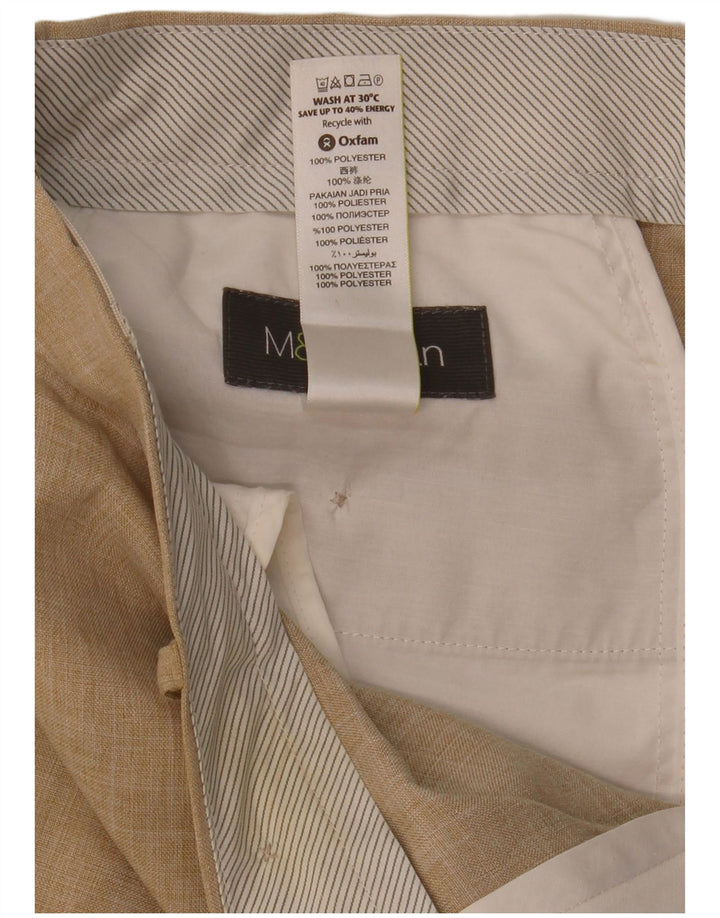 MARKS & SPENCER Gerade Herren-Anzughose W36 L31 Beige Polyester